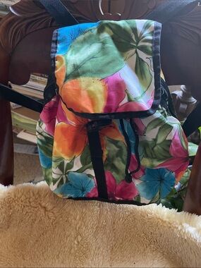Floral Multicolor Drawstring Backpack - Women Bags